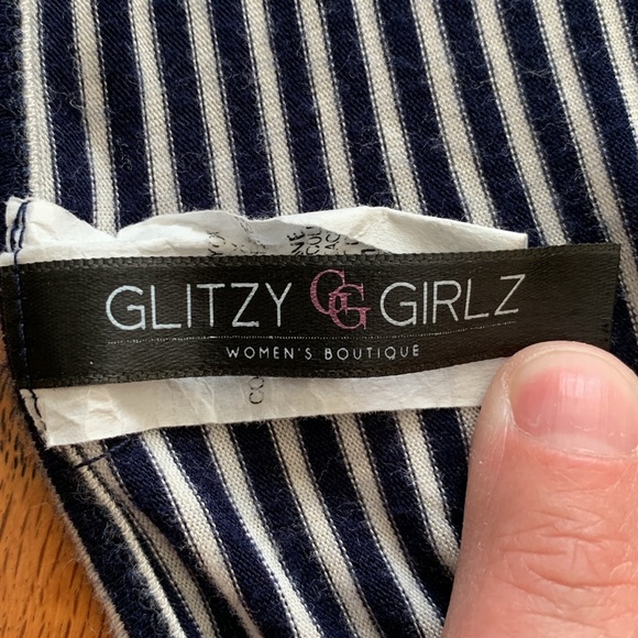 Glitzy Girlz Black & White Striped and Leopard Print Long Sleeve Shirt - Picture 3 of 9